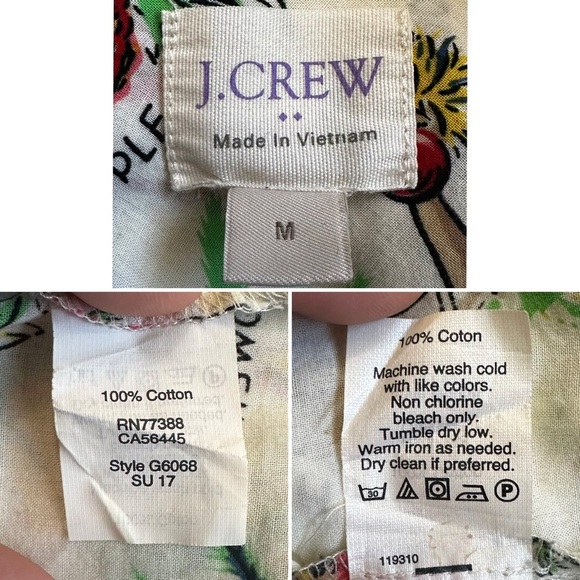 J. Crew Hawaiian 100% Cotton Button Down Long Sleeves Shirt, Sz Medium - Picture 12 of 12